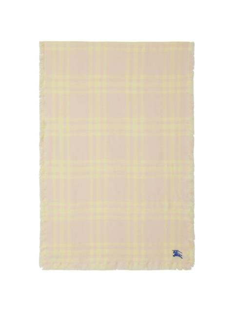 checked wool-silk reversible scarf