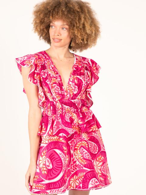 Poupette St Barth Mini Dress Noemi - Pink Holy Snake