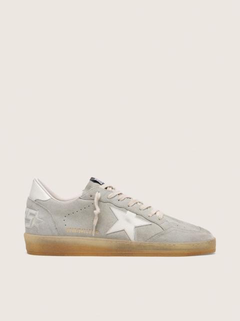 Golden Goose Men’s Ball Star in light gray suede with white leather star