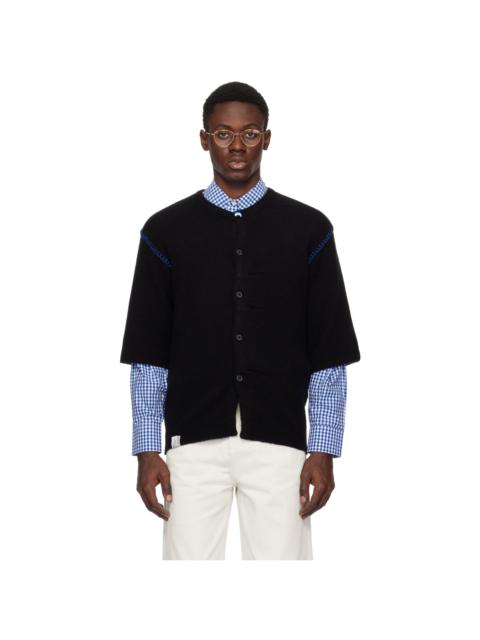 ADER error Black Pleated Cardigan