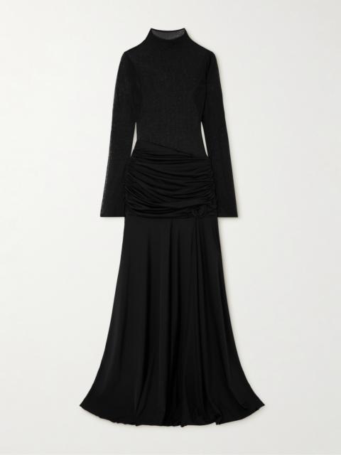 MAYGEL CORONEL Mageia Draped Tulle And Stretch Satin-jersey Maxi Dress