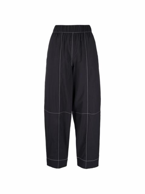 GANNI contrast-stitching straight trousers