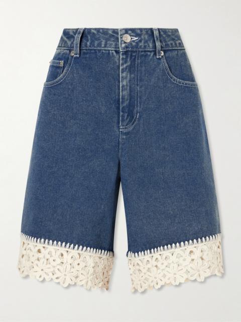 Sea Stasia Crochet-knit Denim Shorts