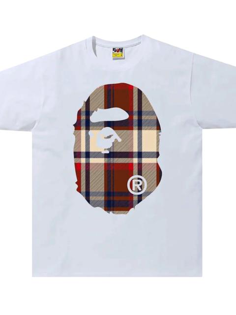 A BATHING APE® Check Big Ape Head Tee "White / Red" 1H30 110 049 WHITE RED