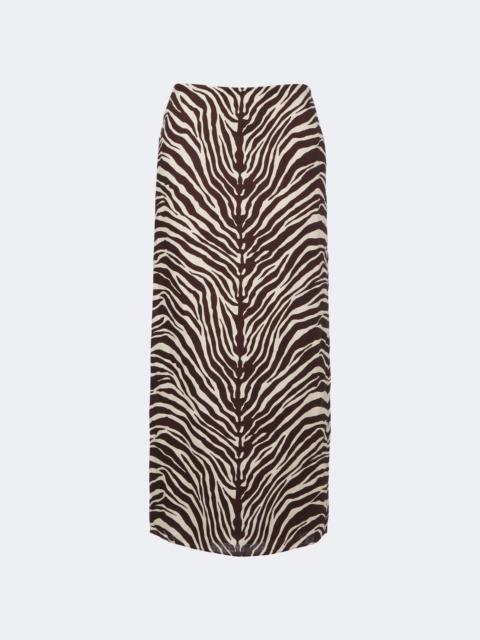CALA de la CRUZ Bruna zebra-print linen midi skirt