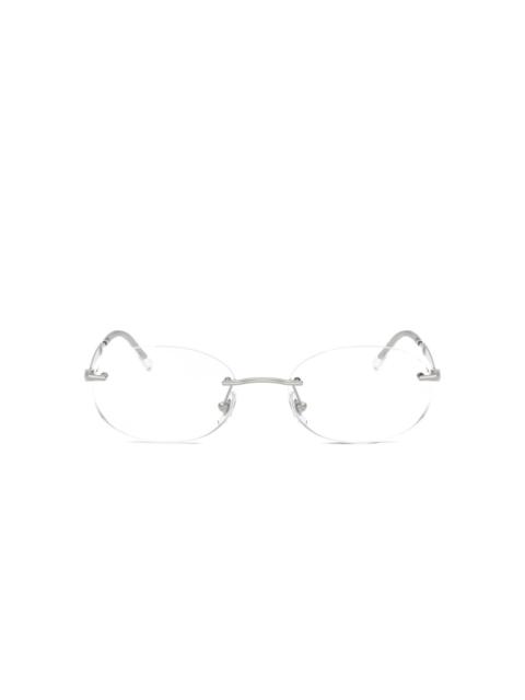 Ray-Ban rimless oval-frame glasses