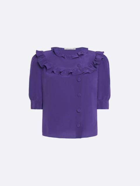 Alessandra Rich SILK BLOUSE WITH RUFFLES