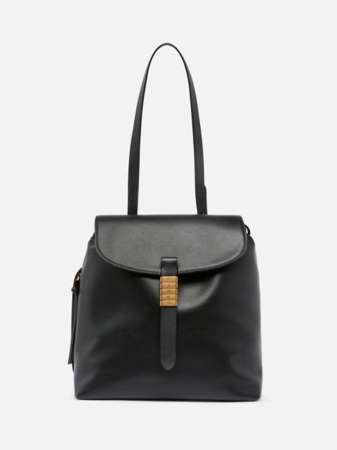 PINKO MEDIUM SADDLE BACKPACK IN LEATHER WITH LOGO RINGS