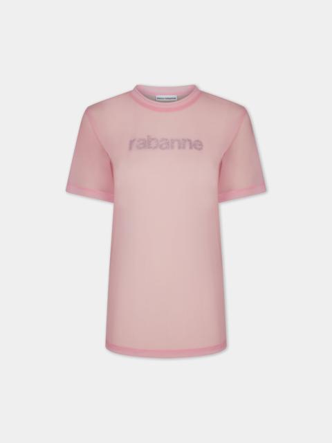 rabanne PINK FADED LOGO-PRINTED TOP