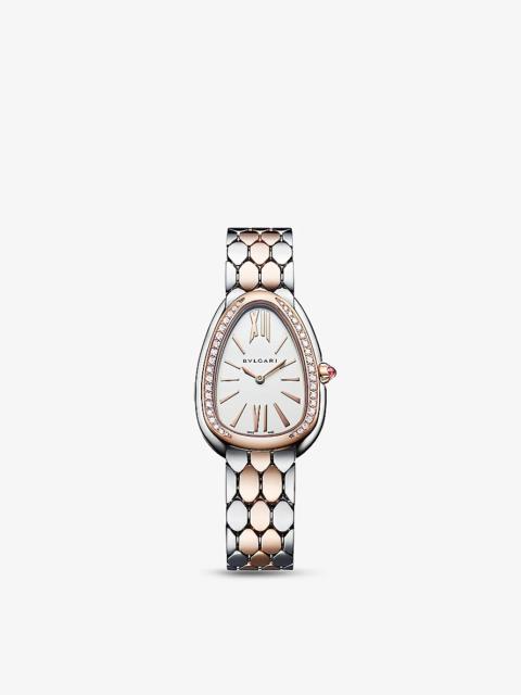 Serpenti Seduttori 18ct rose-gold and stainless-steel quartz watch