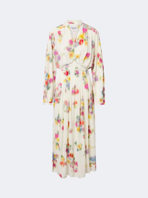 Isabel Marant Étoile Floral pleated satin midi dress