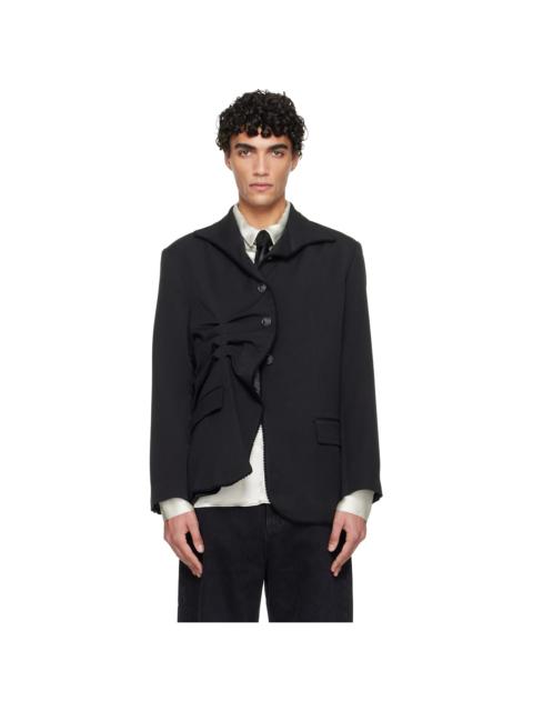 AVAVAV Black Pleated Pinstripe Blazer