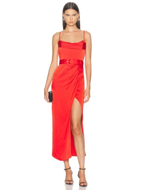 NICHOLAS Lulu Draped Corset Midi Dress