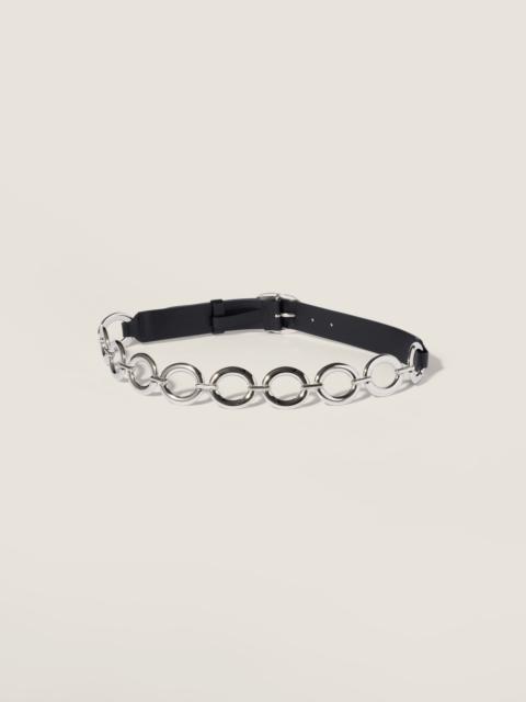 Miu Miu Leather and metal belt