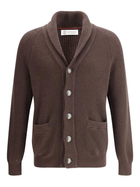 Brunello Cucinelli shawl-lapel ribbed cardigan