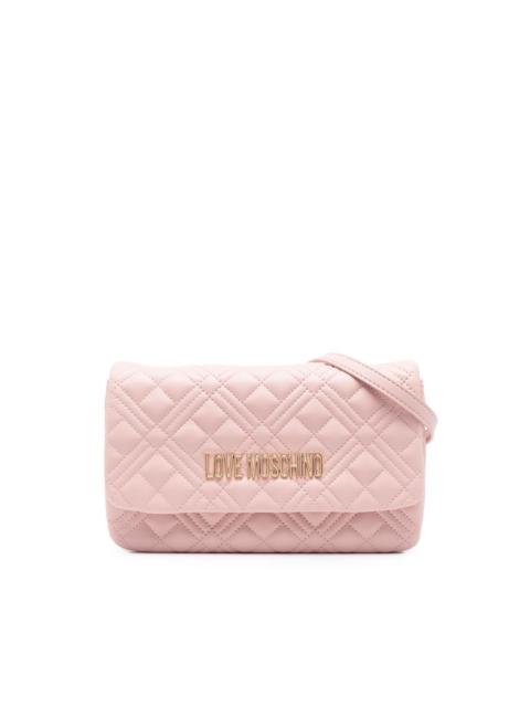 Moschino logo-plaque quilted crossbody bag