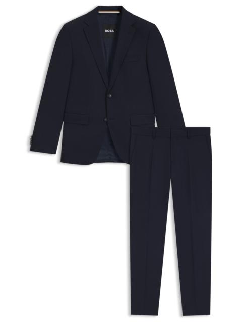 BOSS TWO-PIECE REGULAR-FIT SUIT IN PATTERNED STRETCH FABRIC
