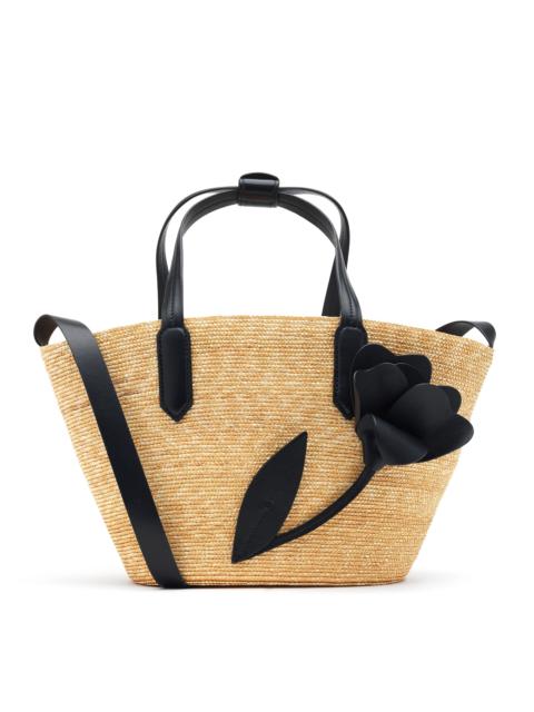 Oscar de la Renta SMALL TULIP RAFFIA TOTE