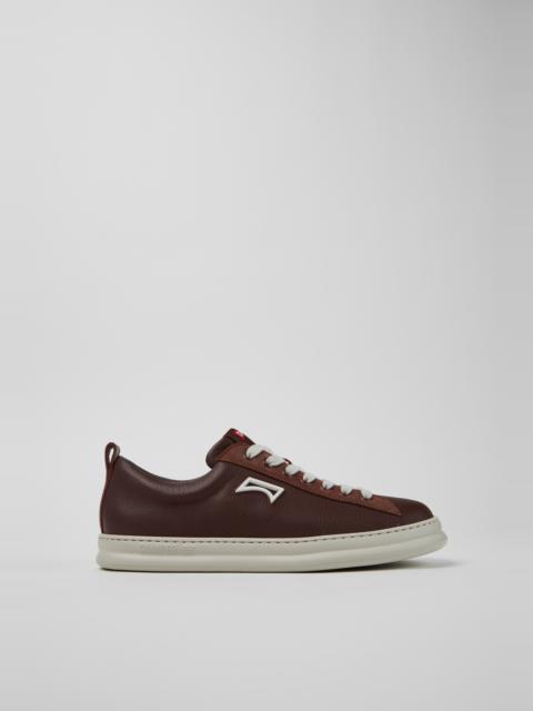 CAMPER Runner Brown Leather and Nubuck Sneakers for Men.
