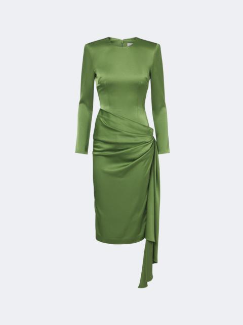 ALEX PERRY Draped crêpe satin midi dress