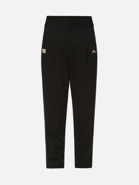 EVISU SEAGULL EMBROIDERED TAPER PANTS