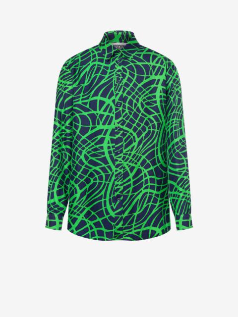 WAVE LINE PRINT TWILL SHIRT