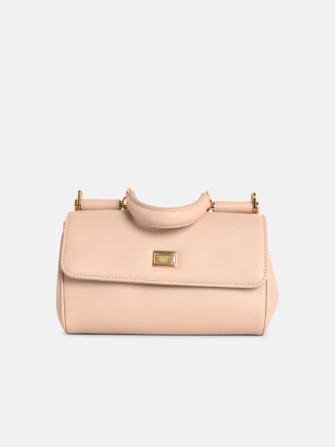 SMALL 'SICILY' LEATHER HANDBAG NUDE