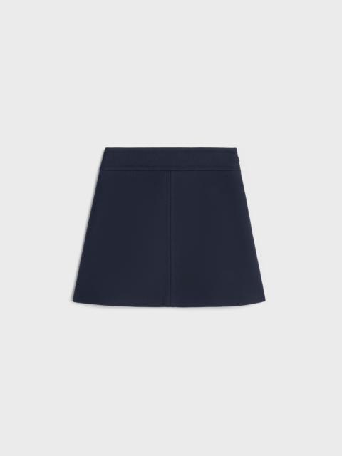CELINE trapeze mini skirt in double faced wool tricotine