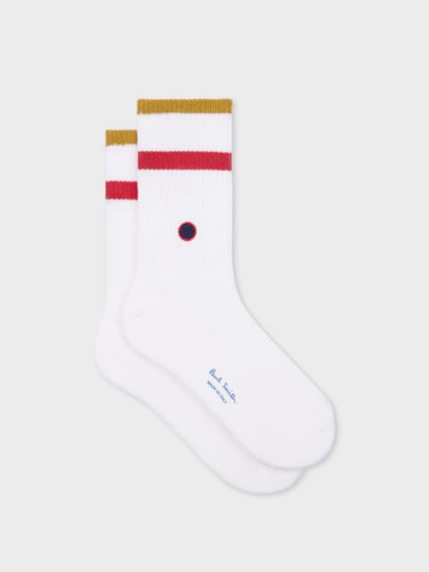 Paul Smith Women's White Spot and Stripe Socks
