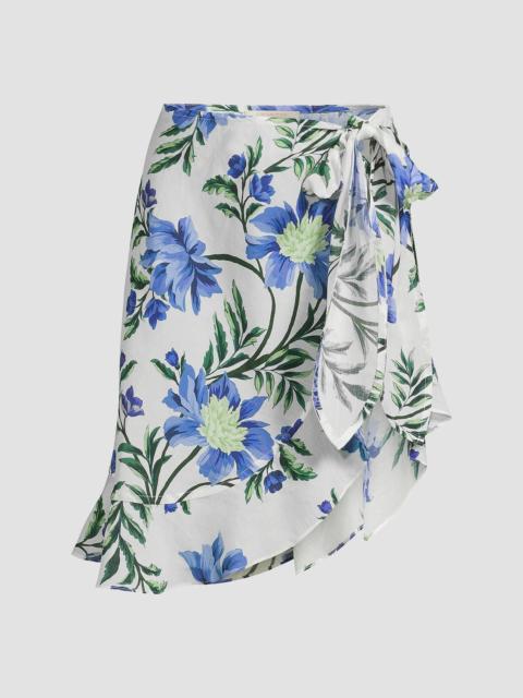 KOBI HALPERIN Women's Marlo Tropical Cover-Up Knee-Length Skirt - Ivory Multi