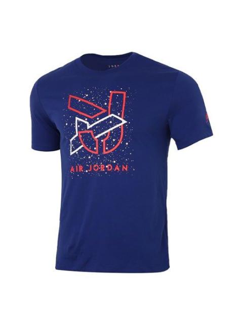 Jordan Air Jordan Casual Sports Round Neck Short Sleeve Blue CN3585-455