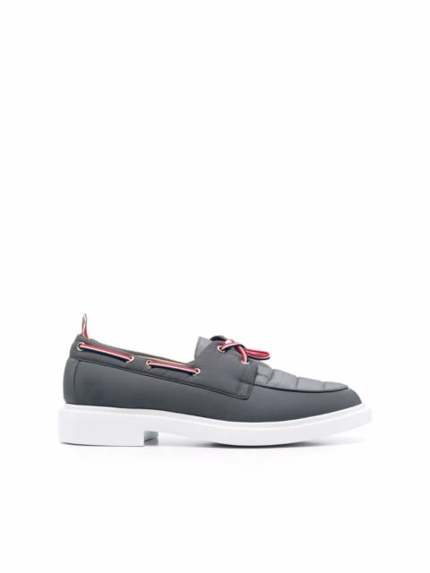 Thom Browne RWB stripe quilt-effect boat shoe