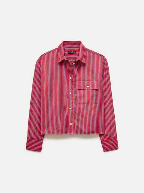J.CREW Esme cropped button-up shirt in striped cotton poplin