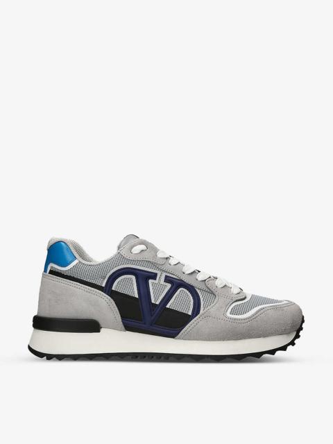 VLogo Pace leather and fabric low-top trainers