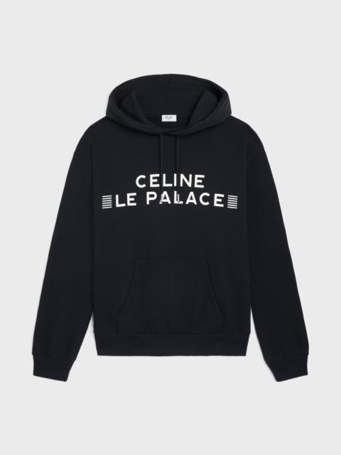 CELINE LOOSE HOODIE IN COTTON FLEECE - BLACK / WHITE