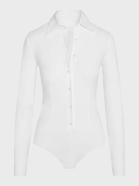 commando Button-Front Oxford Bodysuit