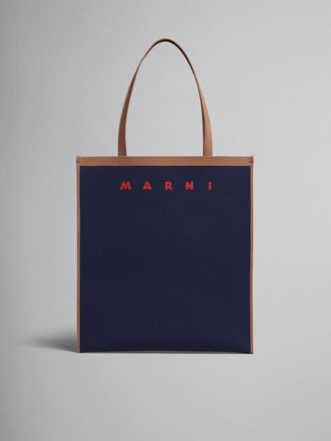 Marni TRUNK SOFT IN BLUE AND BROWN KNIT FABRIC