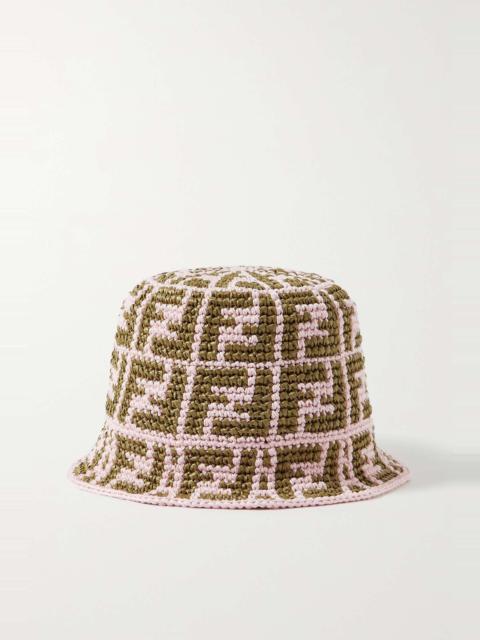 FENDI Crocheted cotton-blend bucket hat