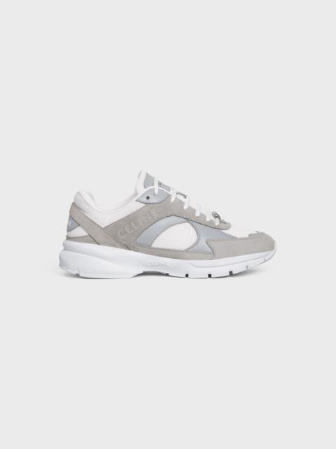 CELINE CELINE RUNNER CR-03 LOW LACE-UP SNEAKER in SUEDE CALFSKIN, MESH AND CALFSKIN