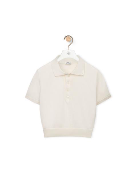 Loewe Cropped polo sweater in silk