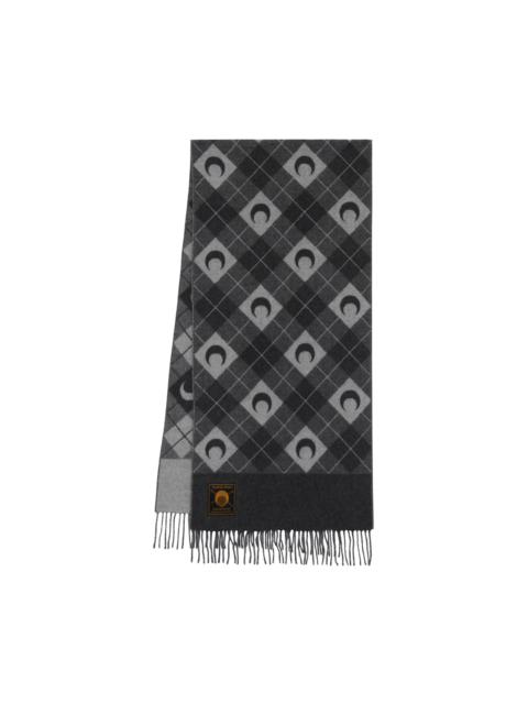 Marine Serre Moon Argyle Knit Scarf