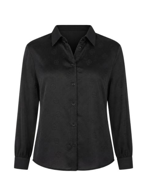GUESS USA logo-jacquard long-sleeve shirt