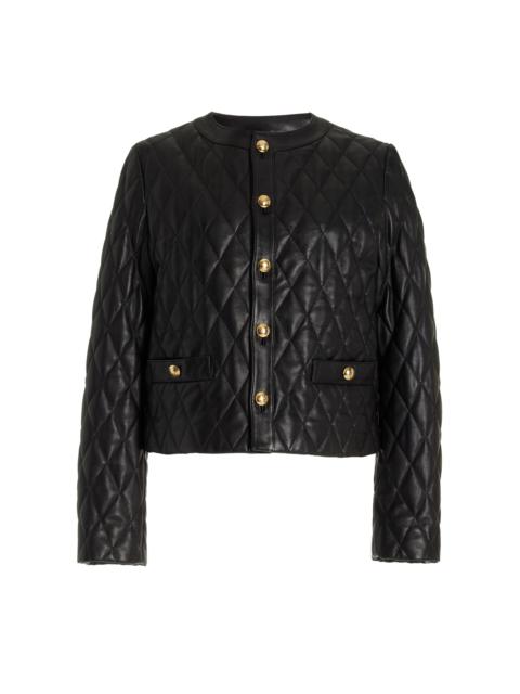 NILI LOTAN Amy Quilted Leather Jacket black