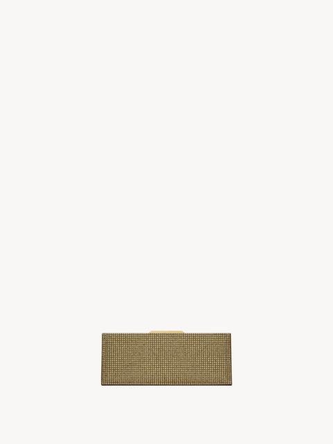 SAINT LAURENT MIDNIGHT SMALL CLUTCH IN SILK SATIN AND CRYSTALS