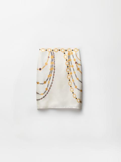 VERSACE Printed Silk Twill Pencil Skirt