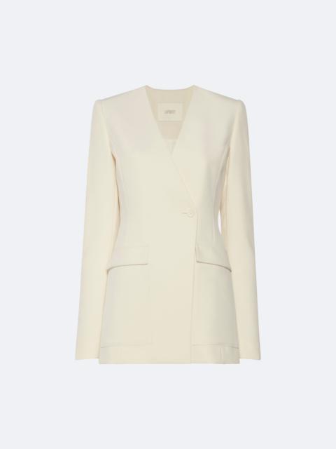 LAPOINTE Matte Crepe Collarless Blazer