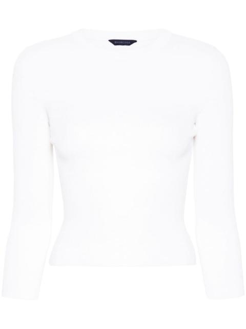 BALENCIAGA BB-pattern open-knit jumper