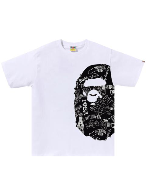 BAPE Hand Drawn Pattern Side Big Ape Head Tee 'White/Black'