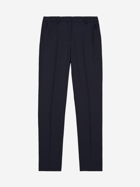 The Kooples NAVY BLUE SLIM-FIT WOOL TAILORED TROUSERS