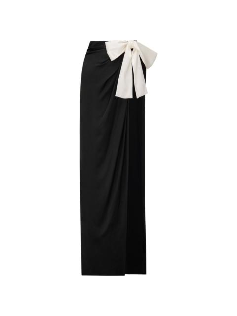 SAINT LAURENT bow-detail draped maxi skirt